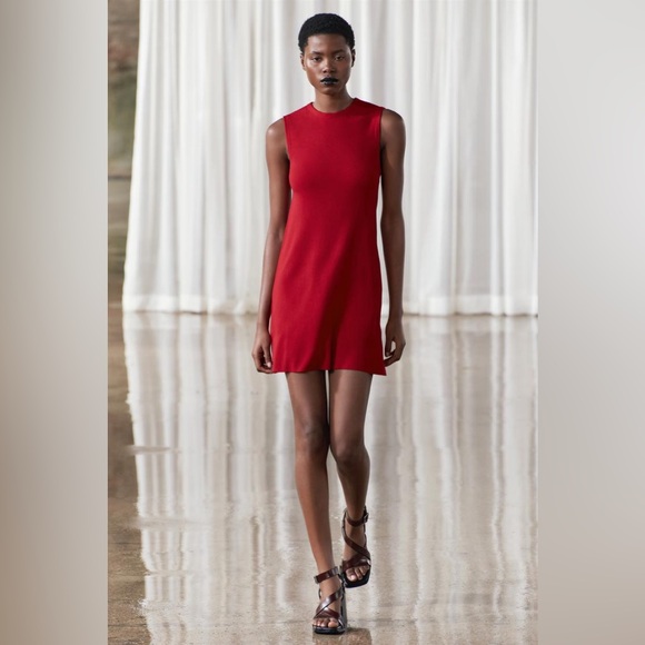 ★ZARA★ SHORT PLAIN KNIT DRESS SHORT PLAIN KNIT DRESS - Red | ZARA United States